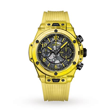 hublot yellow sapphire watch|Hublot chronograph.